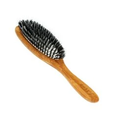Bass Brushes Bass 53 Dark Bamboo | Medium Oval Hairbrush With Natural Bristle + Nylon Pin -Bumble Sale Store 53DB 3es