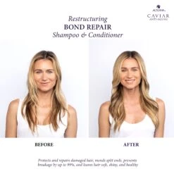 Alterna Caviar Anti-Aging Restructuring Bond Repair Shampoo And Conditioner Liter Duo -Bumble Sale Store BRSHCDBlondFront