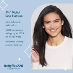 BaBylissPRO Nano Titanium 1¼ " Ionic Straightener - Item No. BABNT4091TUC -Bumble Sale Store BaBylissPRO Nano Titanium 1 Ionic Straightener Item No. BABNT4091TUC
