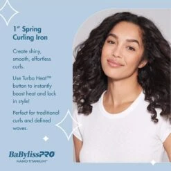 BaBylissPRO Nano Titanium 1" Spring Curling Iron - Item No. BNT100S -Bumble Sale Store BaBylissPRO Nano Titanium 1 Spring Curling Iron Item No. BNT100S 1