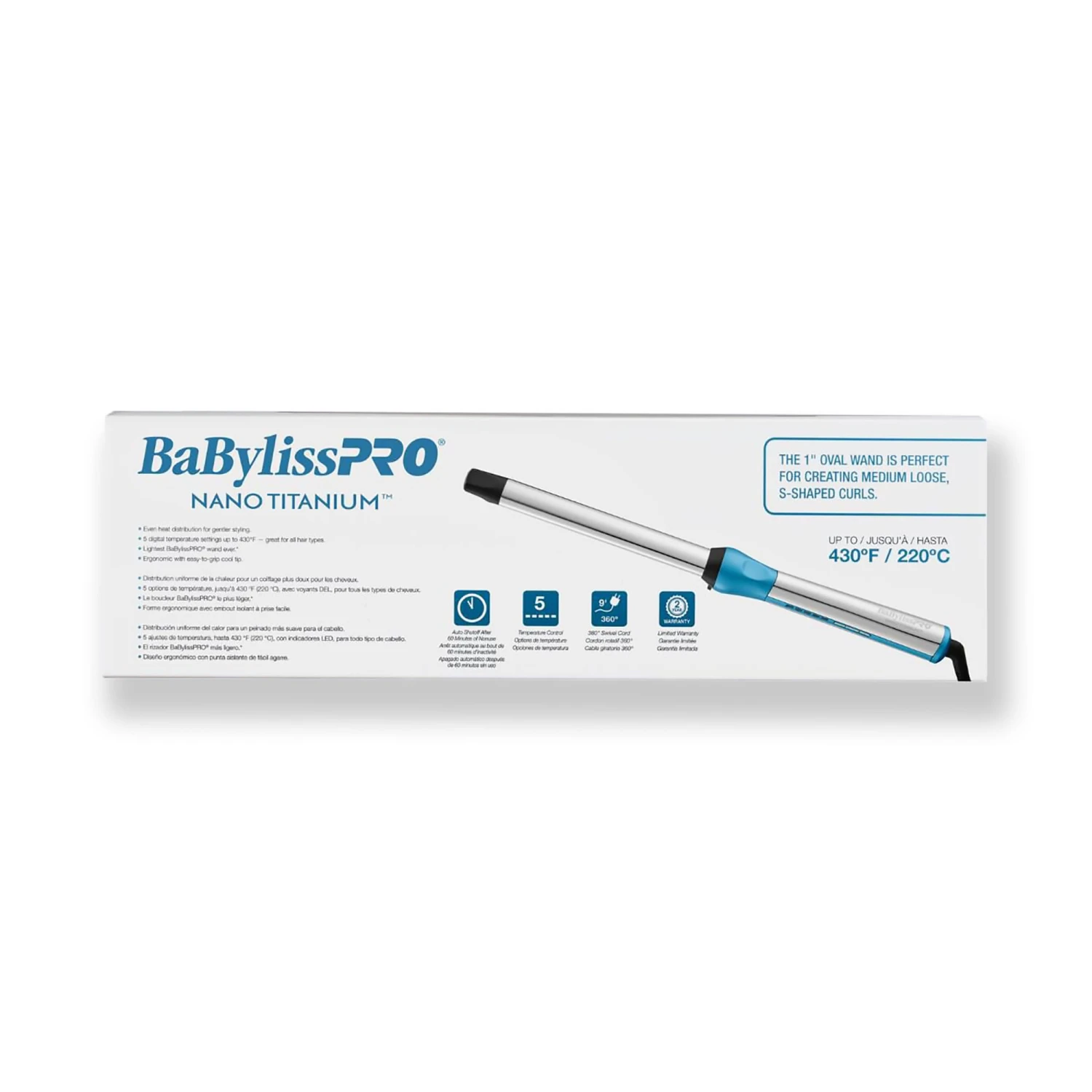 BabylissPRO Nano Titanium 1" Oval Barrel Wand - Item No. BNTOW100LUC 11 BabylissPRO Nano Titanium 1" Oval Barrel Wand - Item No. BNTOW100LUC - Image 9