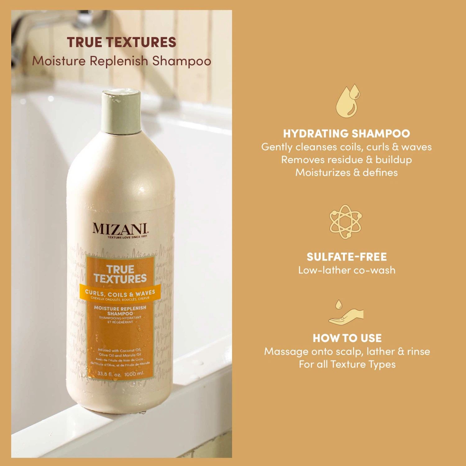 Mizani True Textures Moisture Replenish Shampoo 6 Mizani True Textures Moisture Replenish Shampoo - Image 4