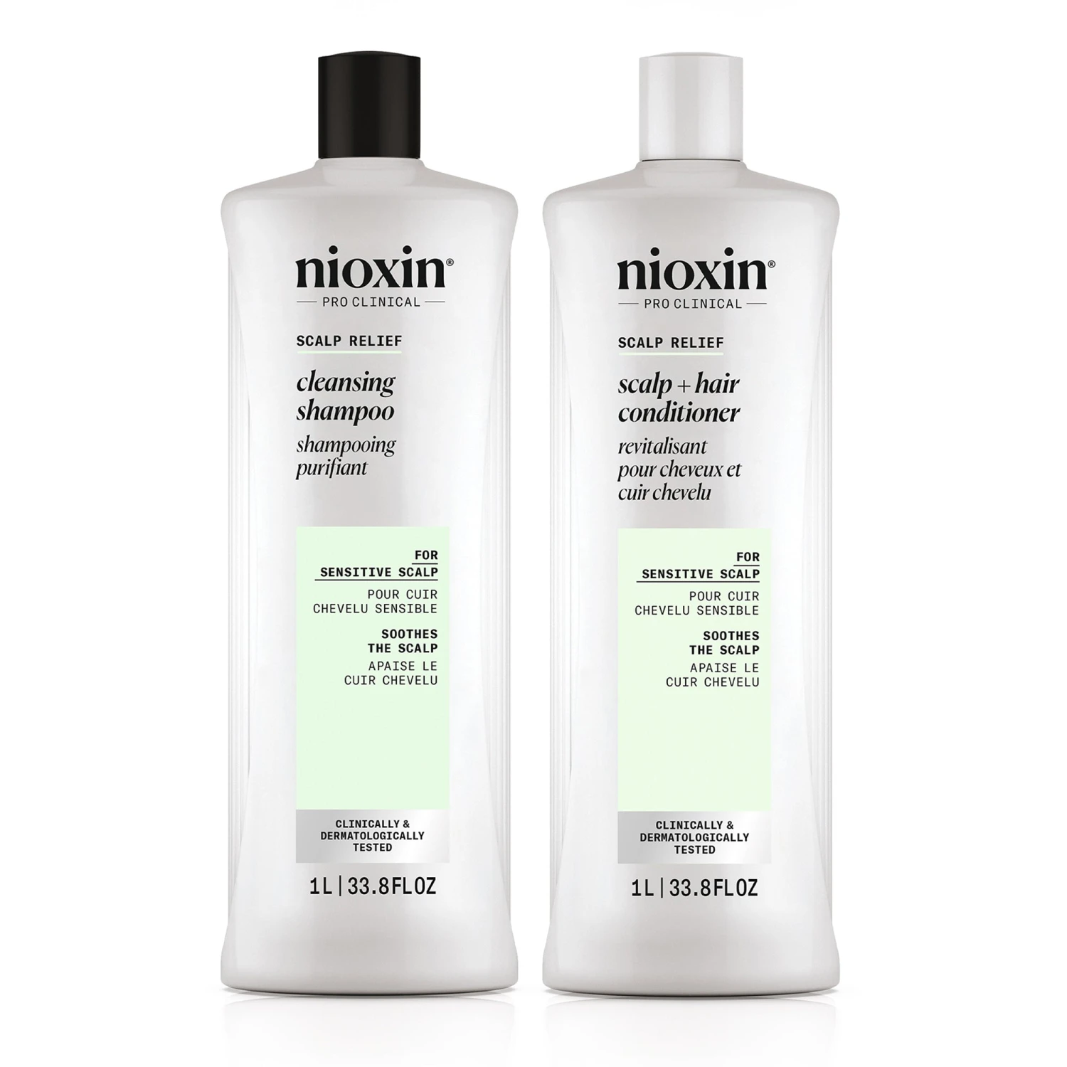 Nioxin Scalp Relief Cleansing Shampoo And Scalp + Hair Conditioner Liter Duo ($120 Value) 3 Nioxin Scalp Relief Cleansing Shampoo And Scalp + Hair Conditioner Liter Duo ($120 Value)