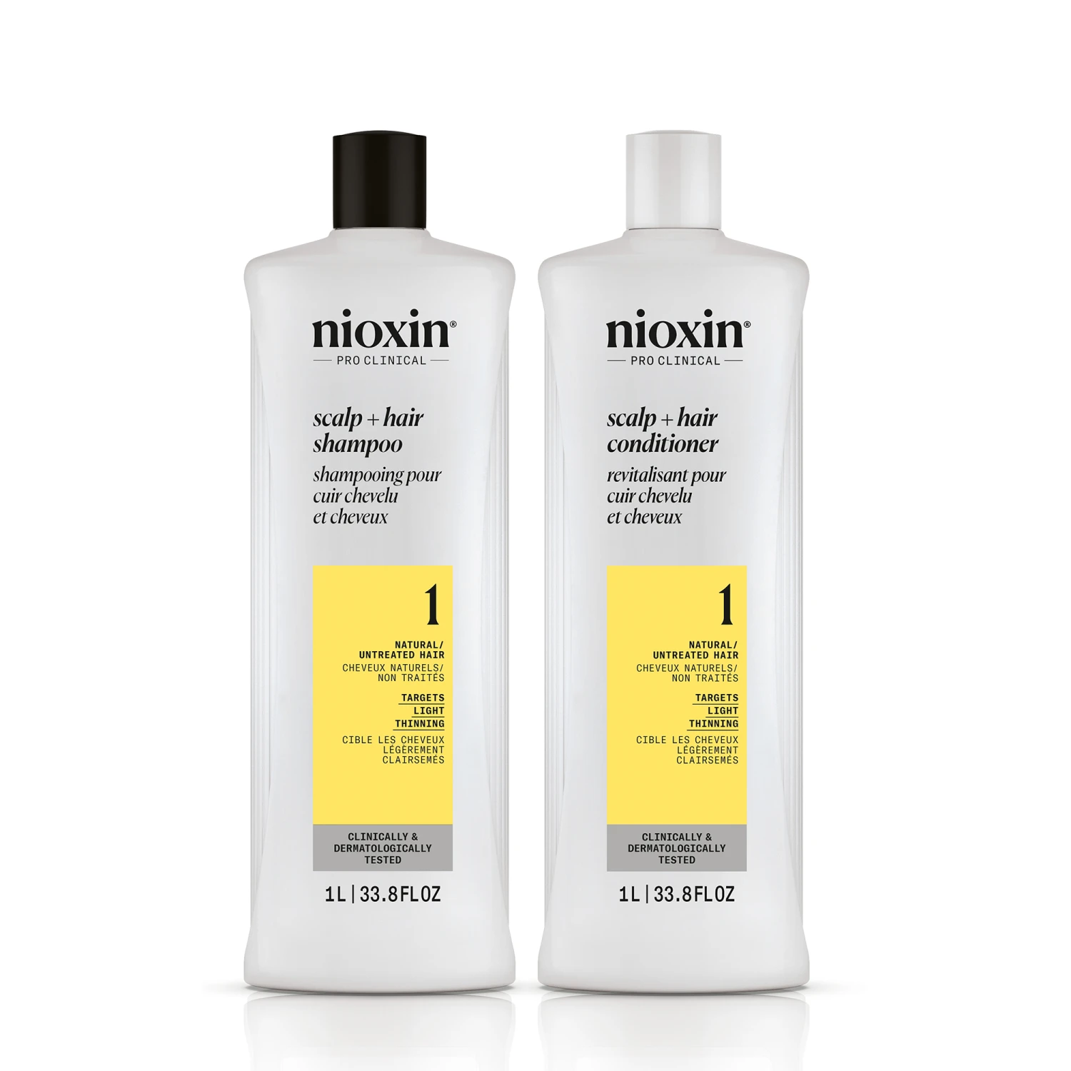 Nioxin System 1 Scalp + Hair Shampoo And Conditioner Liter Duo ($104 Value) 3 Nioxin System 1 Scalp + Hair Shampoo And Conditioner Liter Duo ($104 Value)