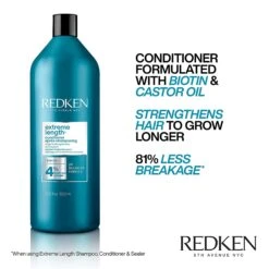Redken Extreme Length With Biotin Shampoo & Conditioner Liter Duo (Value $104) -Bumble Sale Store Redken Extreme Length Conditioner33