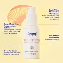 Supergoop! Bright-Eyed 100% Mineral Eye Cream SPF 40 -Bumble Sale Store Supergoop Bright Eyed 100 Mineral Eye Cream SPF40 1