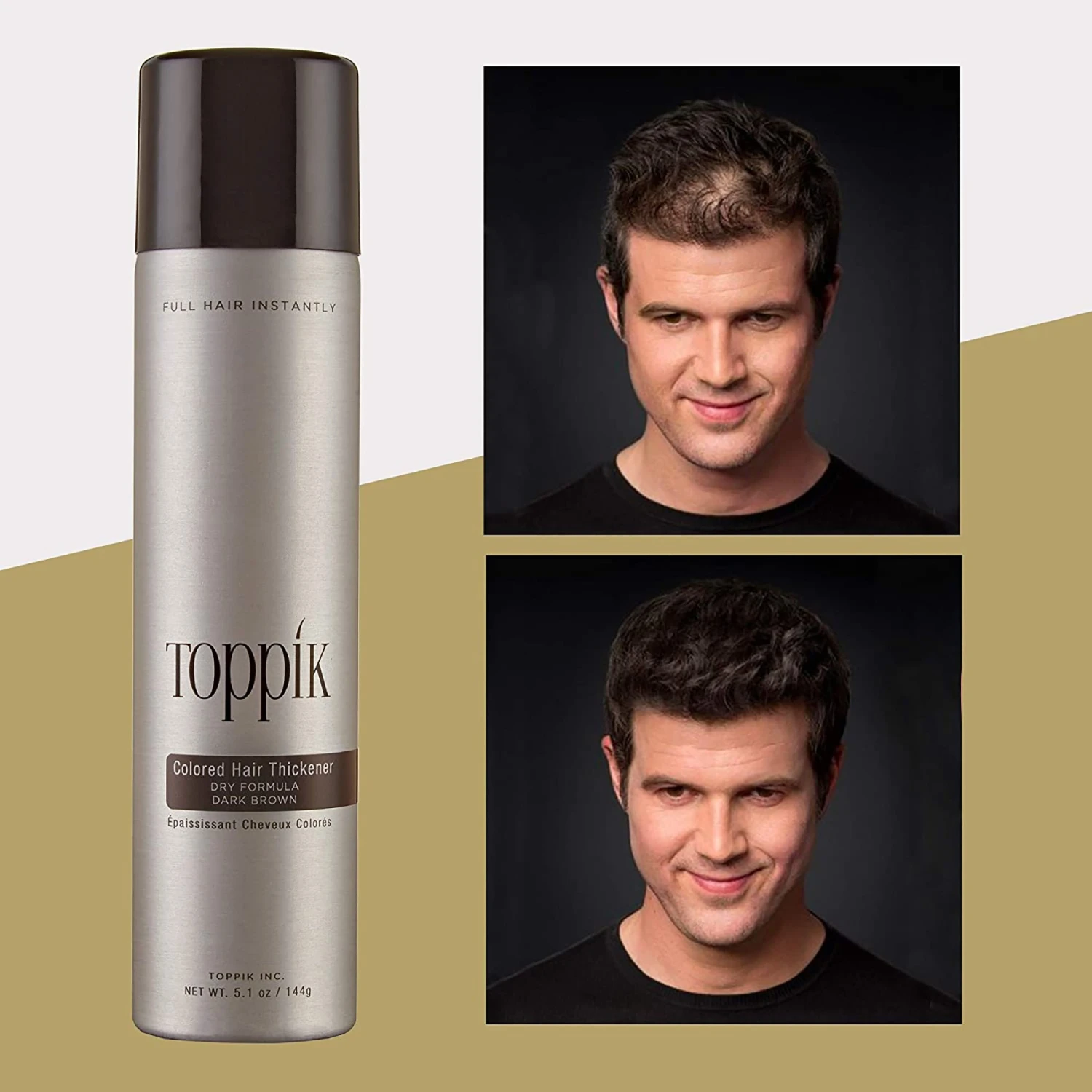Toppik Colored Hair Thickener Spray - Dark Brown 5oz 4 Toppik Colored Hair Thickener Spray - Dark Brown 5oz - Image 2