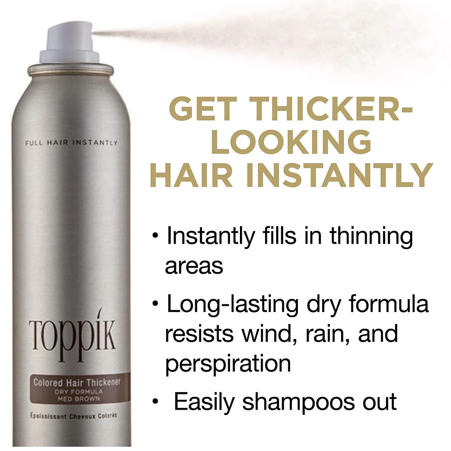 Toppik Colored Hair Thickener Spray - Dark Brown 5oz 6 Toppik Colored Hair Thickener Spray - Dark Brown 5oz - Image 4