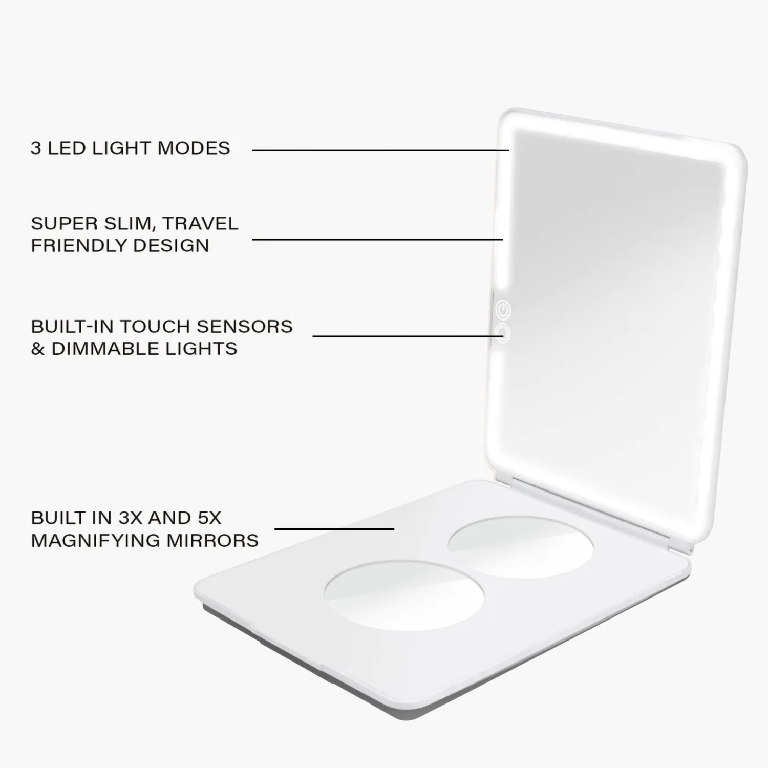 Vanity Planet Pose L LED Travel Mirror 2.0 5 Vanity Planet Pose L LED Travel Mirror 2.0 - Image 3