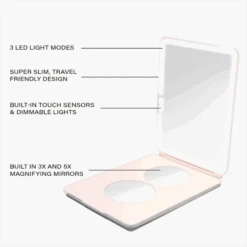 Vanity Planet Pose L LED Travel Mirror 2.0 23 Vanity Planet Pose L LED Travel Mirror 2.0 -Bumble Sale Store VP Pose 2.0 Pink Studio 1