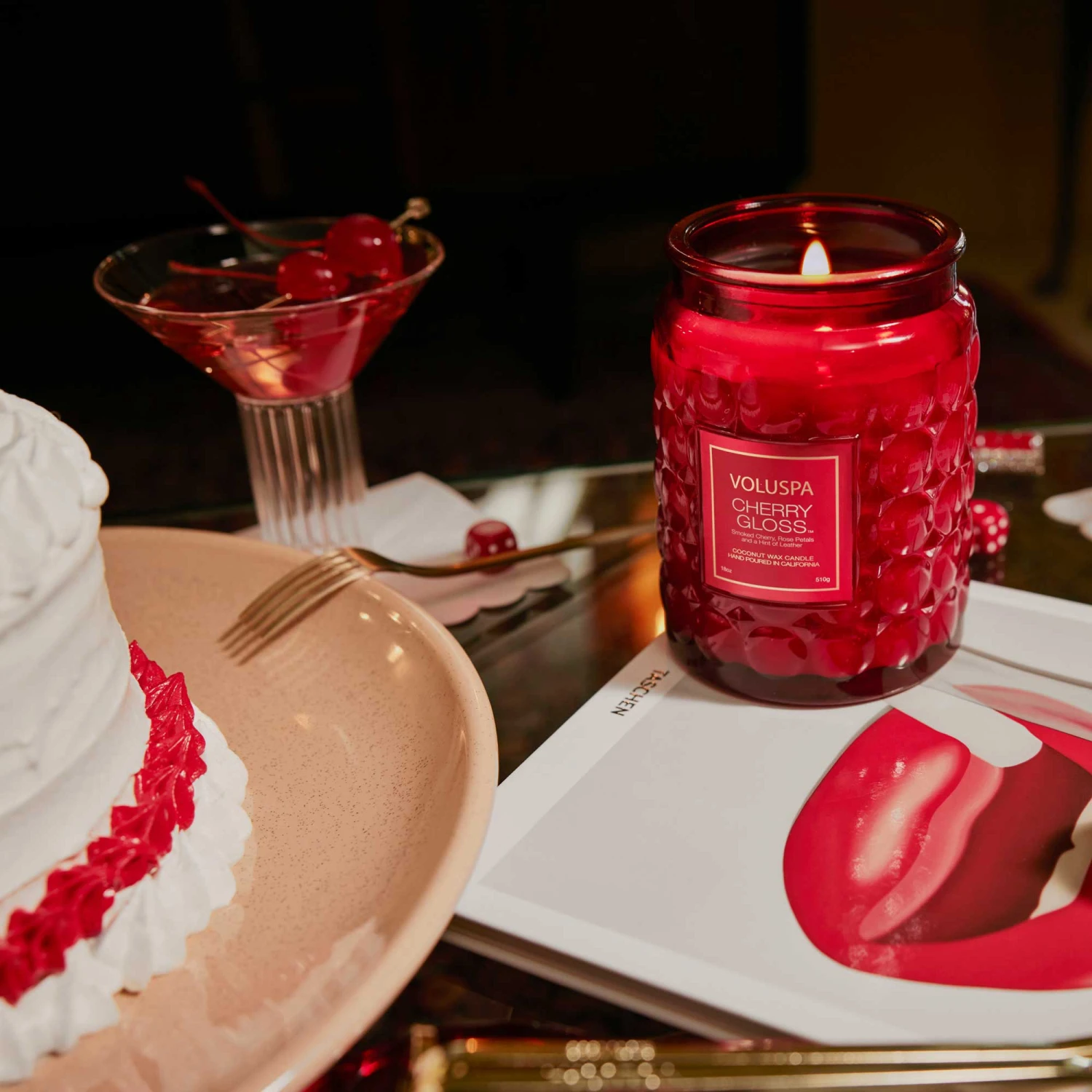 Voluspa Limited Editon Capsule Collection Large Jar 18oz Candle - Cherry Gloss 8 Voluspa Limited Editon Capsule Collection Large Jar 18oz Candle - Cherry Gloss - Image 6