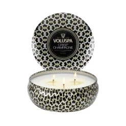 Voluspa Maison Noir Maison Metallo 3 Wick Candle -Bumble Sale Store Voluspa Maison Noir Maison Metallo 3Wick Candle CrispChampagne