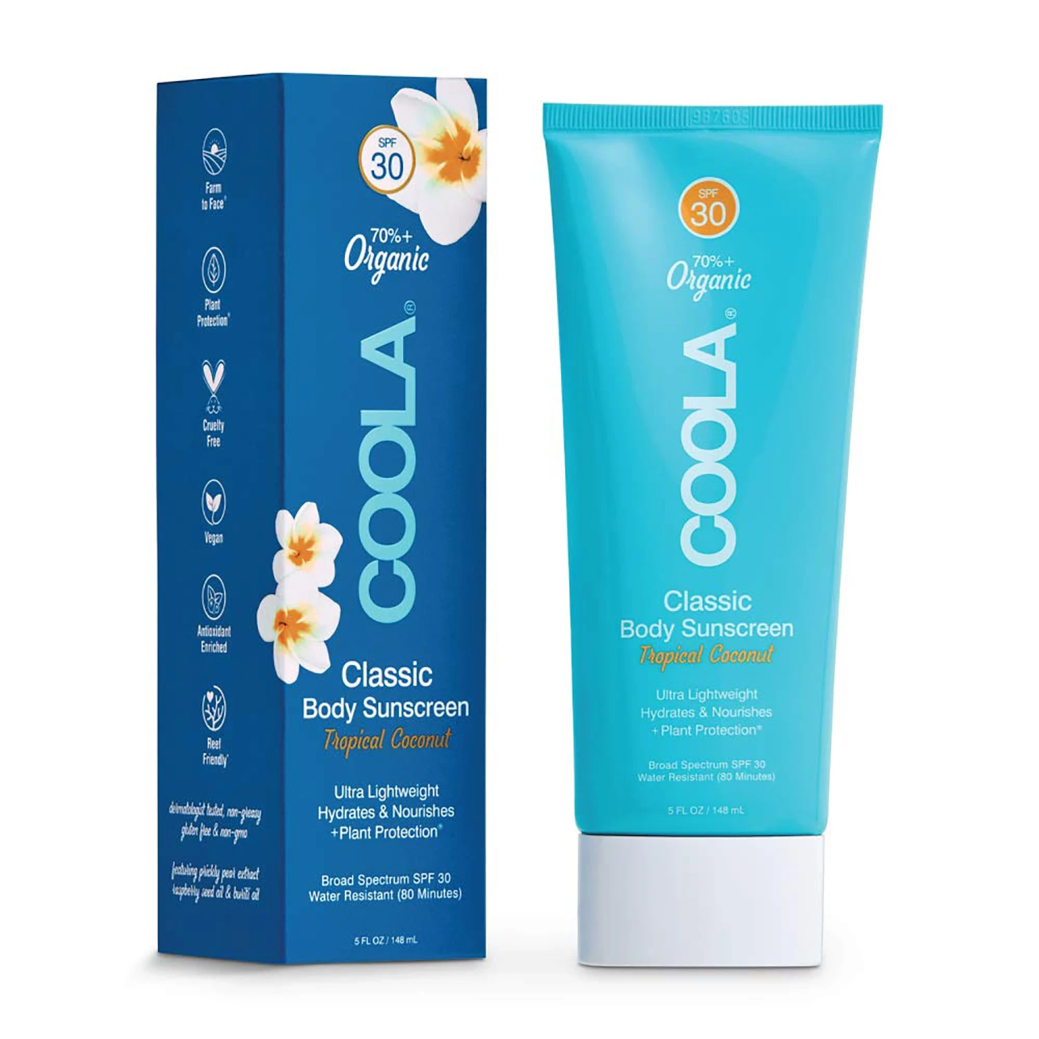 COOLA Suncare Classic Body Organic Sunscreen Lotion SPF 30- Tropical Coconut 4 COOLA Suncare Classic Body Organic Sunscreen Lotion SPF 30- Tropical Coconut - Image 2