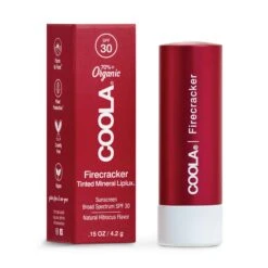 COOLA Suncare Mineral Liplux Organic Tinted Lip Balm Sunscreen SPF 30 - Firecracker -Bumble Sale Store coola tinted lip balm fire Cracker