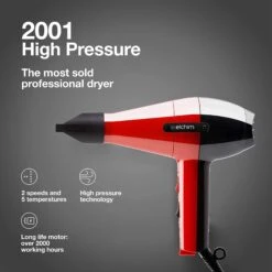 Elchim Dryer 2001 High Pressure Black/Red -Bumble Sale Store elchim high pressure red black2