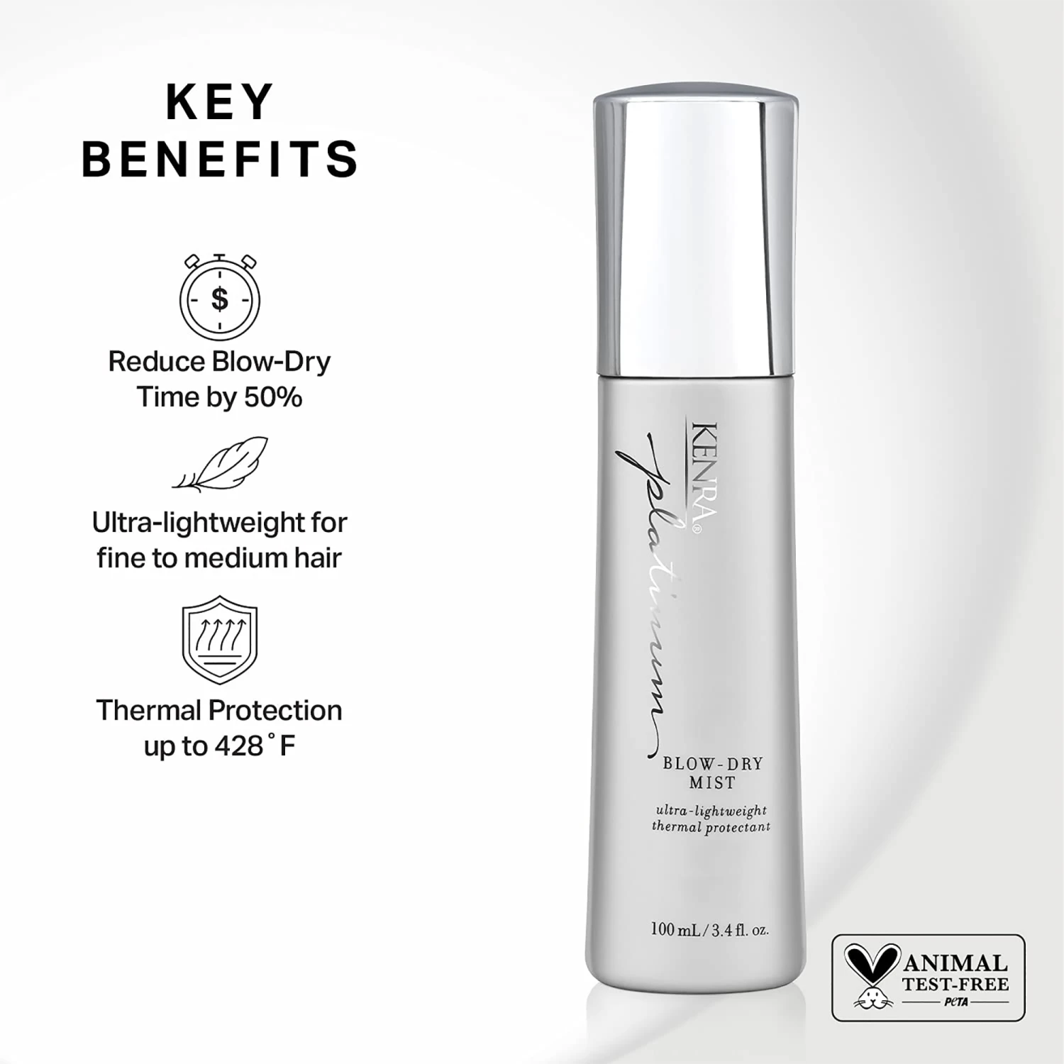 Kenra Professional Platinum Blow-Dry Mist - 3.4oz 4 Kenra Professional Platinum Blow-Dry Mist - 3.4oz - Image 2