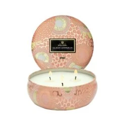 Voluspa Japonica 3 Wick Candle In Decorative Tin -Bumble Sale Store voluspa 3 wick 12oz Tin kalahariwatermelon