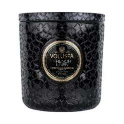 Voluspa Maison Noir Luxe Glass Jar Candle -Bumble Sale Store voluspa noir luxe candle 30oz frenchlinen