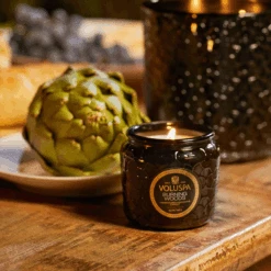 Voluspa Mason Noir Petite Glass Jar Candle With Lid -Bumble Sale Store voluspa noir petit glass candle jar 4oz burningwoods2