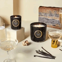 Voluspa Mason Noir Petite Glass Jar Candle With Lid -Bumble Sale Store voluspa noir petit glass candle jar 4oz crispchapagne2