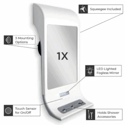 Zadro Z'Fogless™ Water Mirror LED Lighted Panel 9 Zadro Z'Fogless™ Water Mirror LED Lighted Panel -Bumble Sale Store zadro fogless mirror ZW20TW infograpch