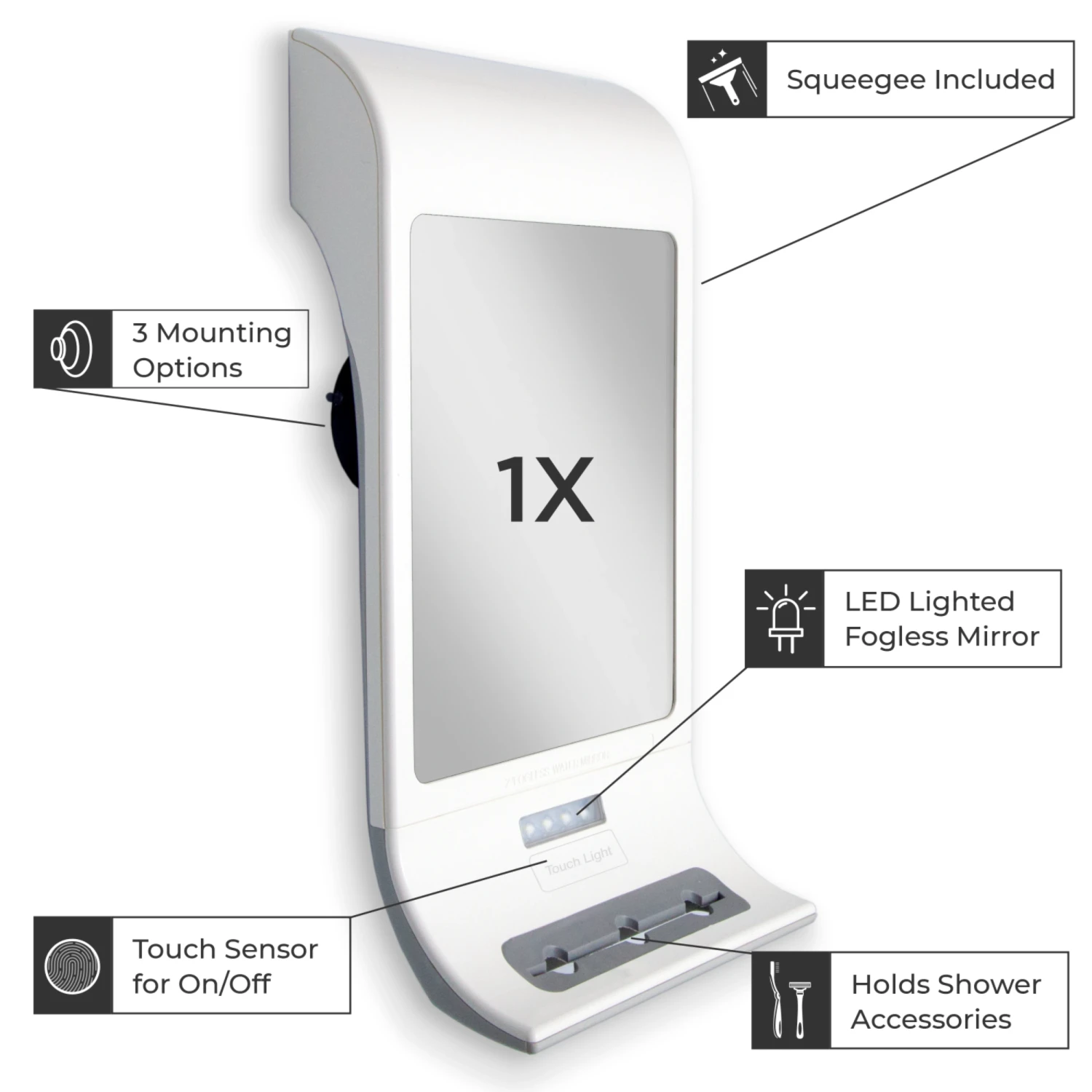 Zadro Z'Fogless™ Water Mirror LED Lighted Panel 5 Zadro Z'Fogless™ Water Mirror LED Lighted Panel - Image 4